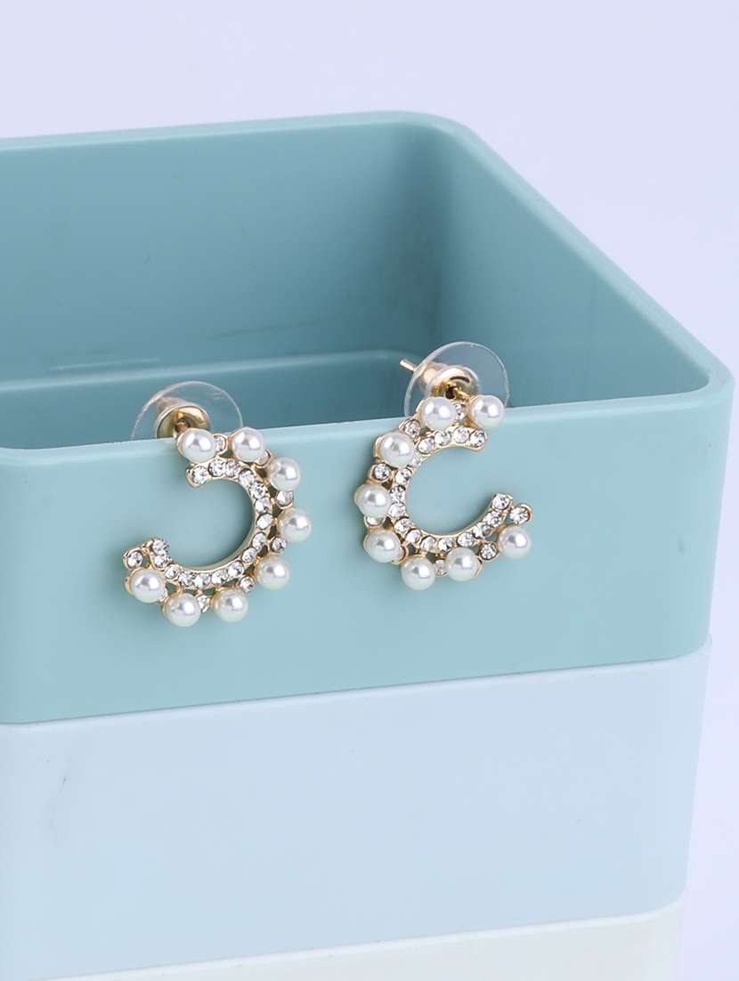 gold metal drop earring - 16994302 - Zoom Image - 0
