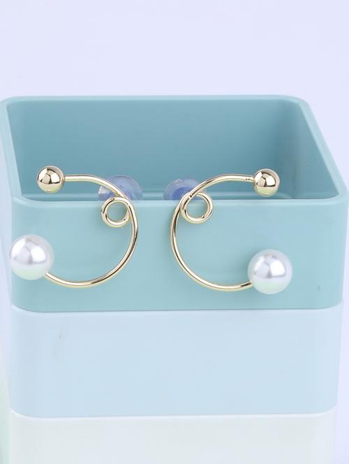 gold metal drop earring - 16994308 - Standard Image - 0