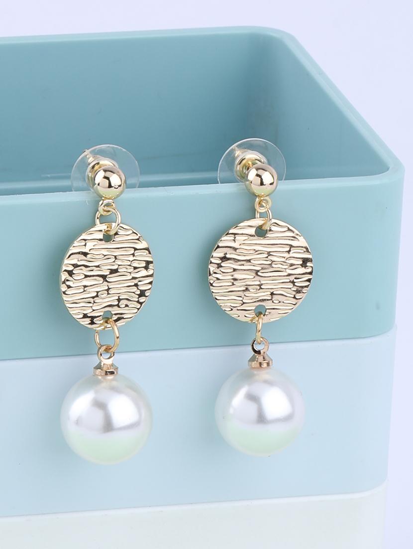 gold metal drop earring - 16994309 - Zoom Image - 0