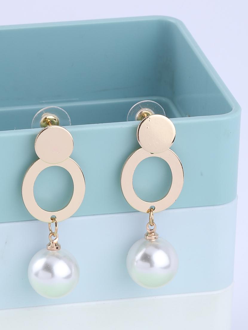 gold metal drop earring - 16994311 - Zoom Image - 0