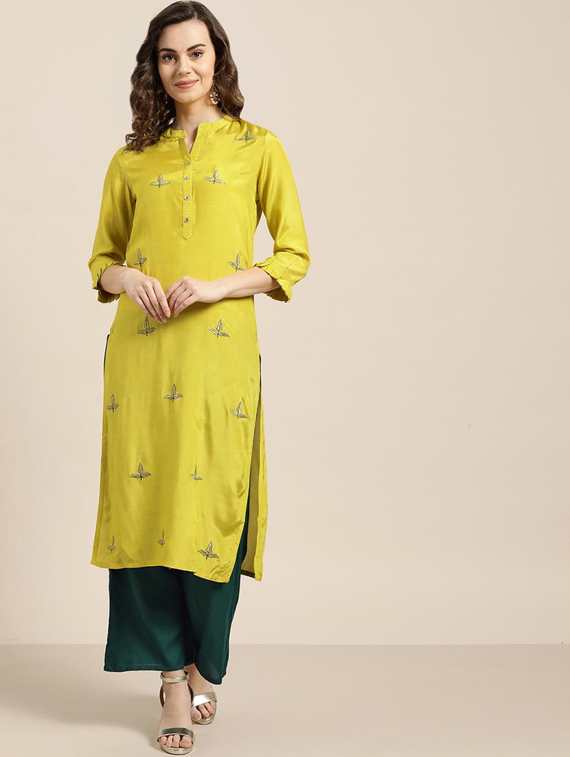 embroidered kurta palazzo set - 16995001 -  Zoom Image - 0