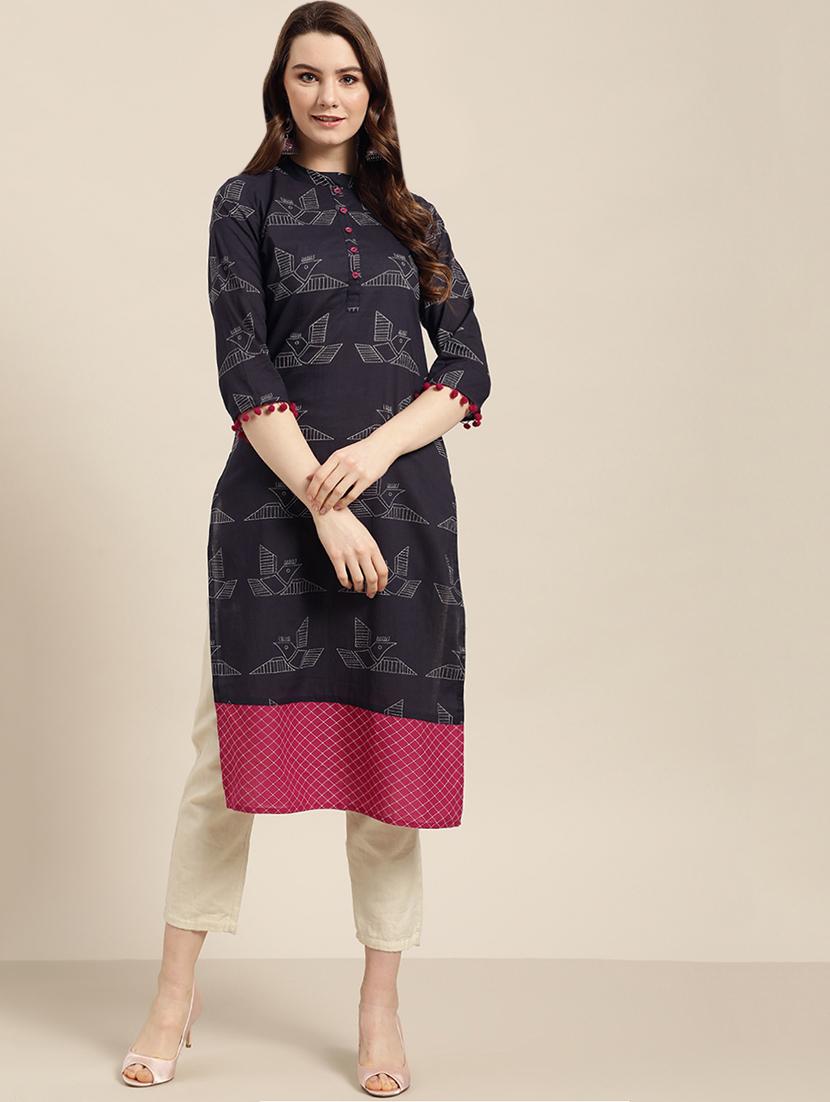 printed straight kurta - 16995004 -  Zoom Image - 0