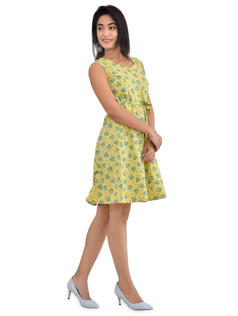 women's fit & flare leaf print dress - 16995063 -  Standard Image - 3