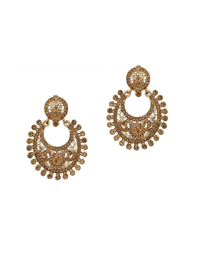 gold brass chandballi earring