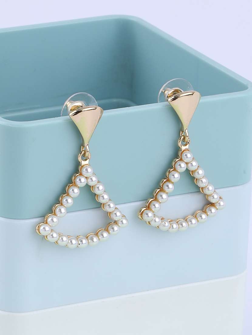 gold metal drop earring - 16995651 - Zoom Image - 0