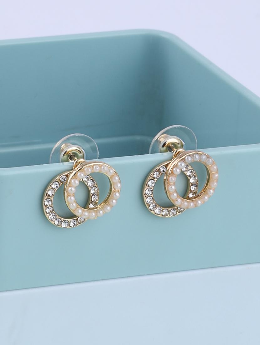 gold metal studs earring - 16995655 -  Zoom Image - 0