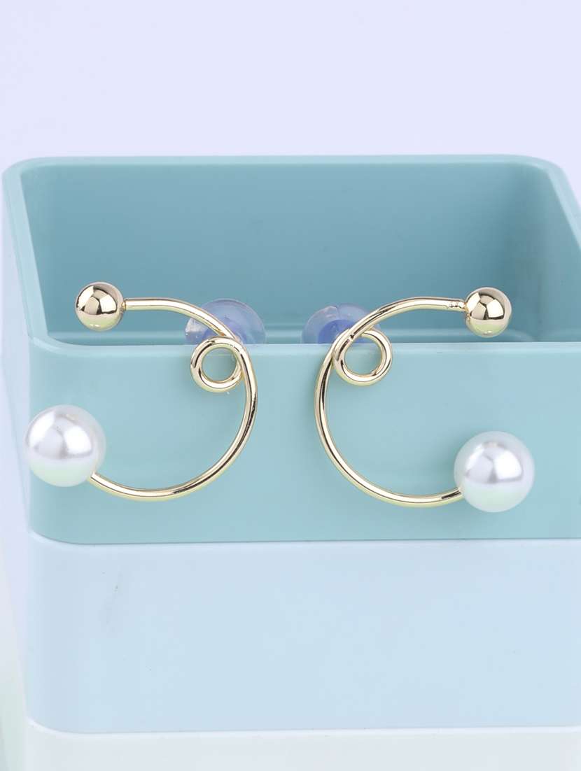 gold metal drop earring - 16995660 - Zoom Image - 0