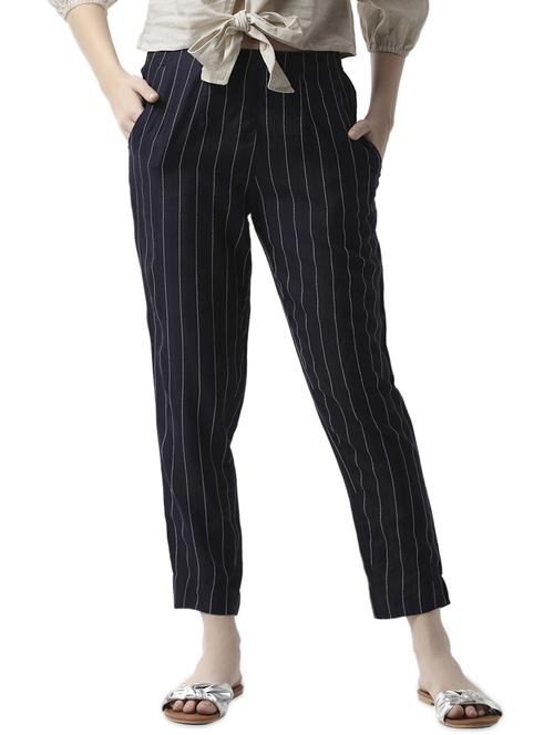 mid rise striped flat front trouser - 16995691 - Standard Image - 0