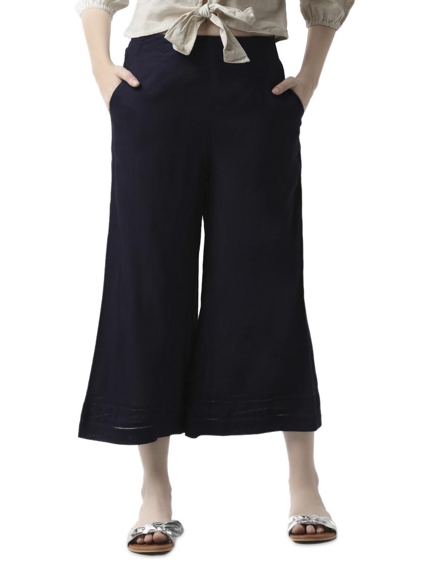 mid rise solid palazzo - 16995771 - Zoom Image - 0