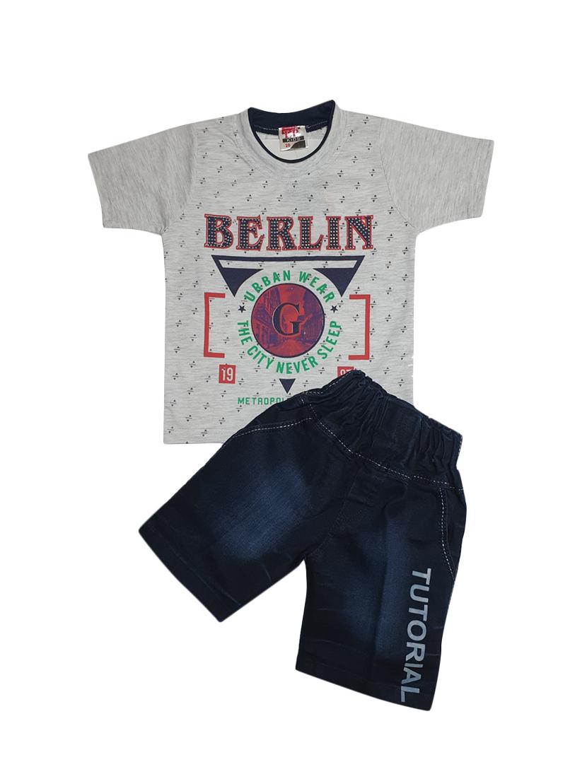 grey cotton shorts set twin sets  - 16996907 -  Zoom Image - 0