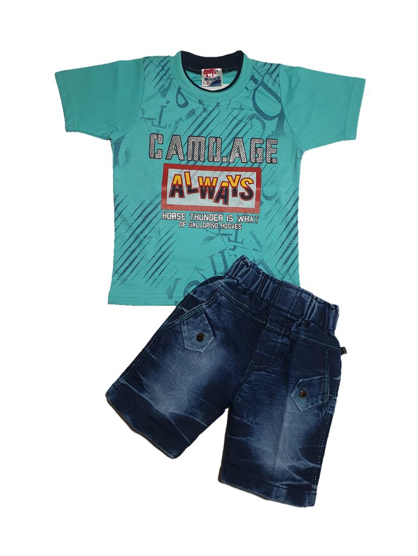 blue cotton shorts set twin sets - 16996912 - Zoom Image - 0