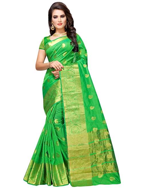 paisley kanjivaram aree with blouse - 17002043 -  Standard Image - 0
