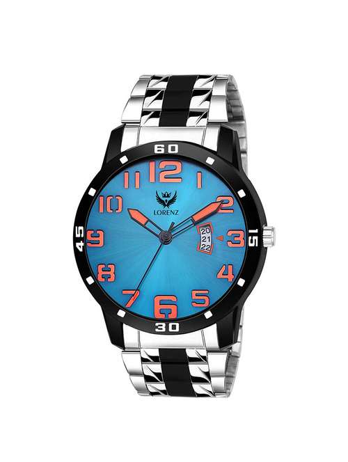 lorenz two tone chain & blue dial watch for men | watch for boys | mk-3047k - 17005254 - Standard Image - 0