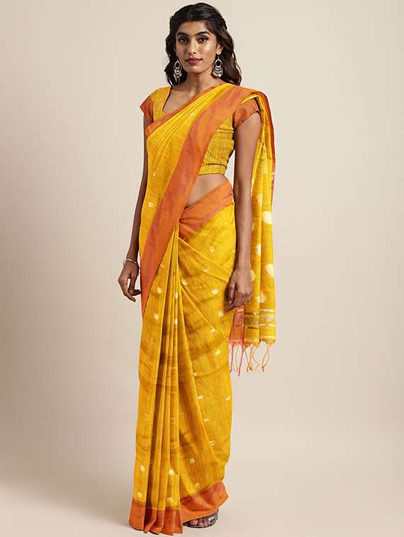self design handloom saree with blouse