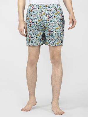 Buy online Blue Printed Boxer Shorts from Shorts and Three - Fourths for Men by Whats Down for ₹549 at 0% off | 2020 Limeroad.com