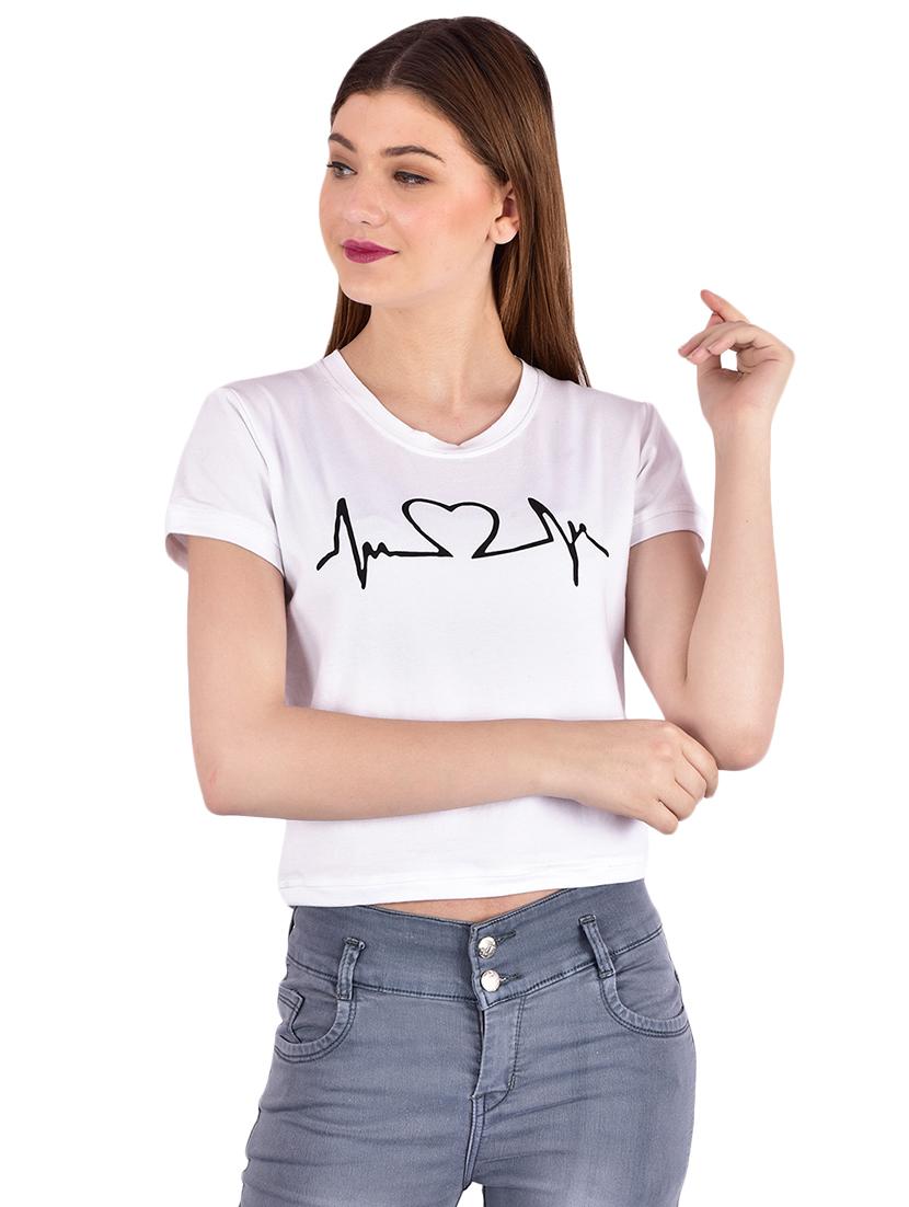 round neck graphic crop tee - 17006141 - Zoom Image - 0