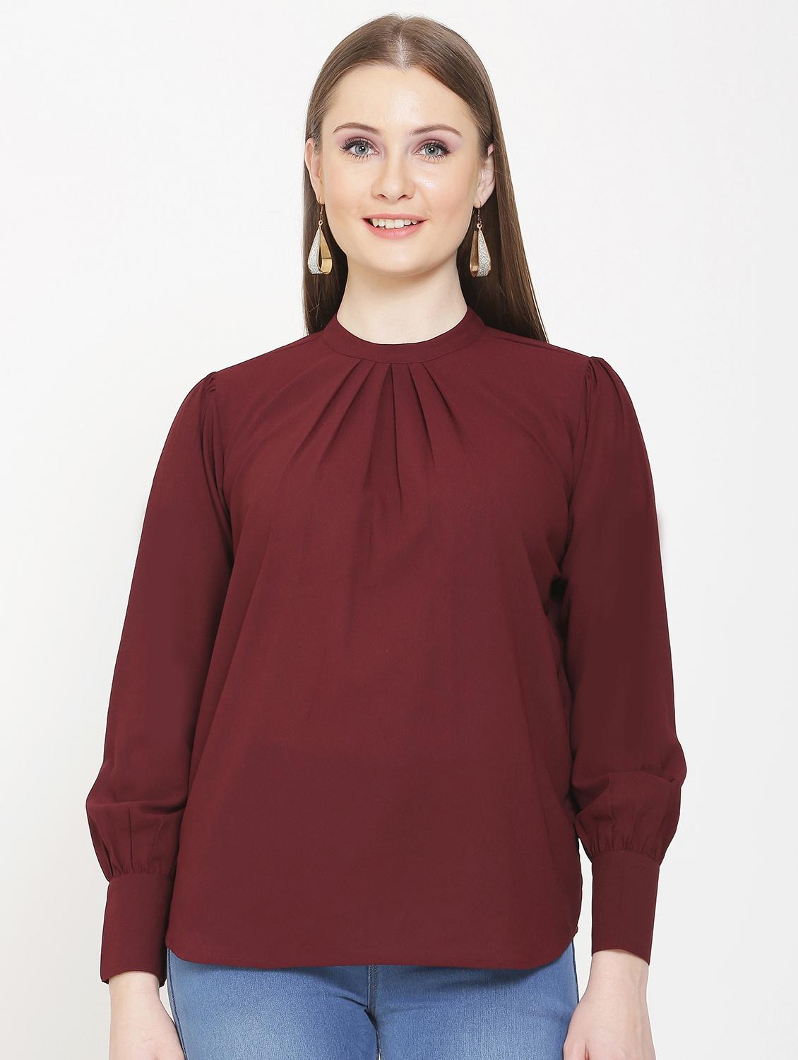 round neck long sleeves top - 17007709 -  Zoom Image - 0