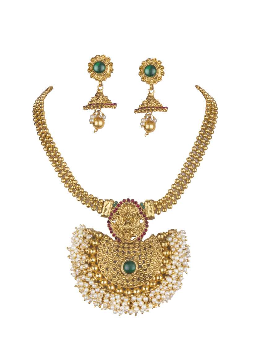 gold plated bridal necklace - 17008949 -  Zoom Image - 0