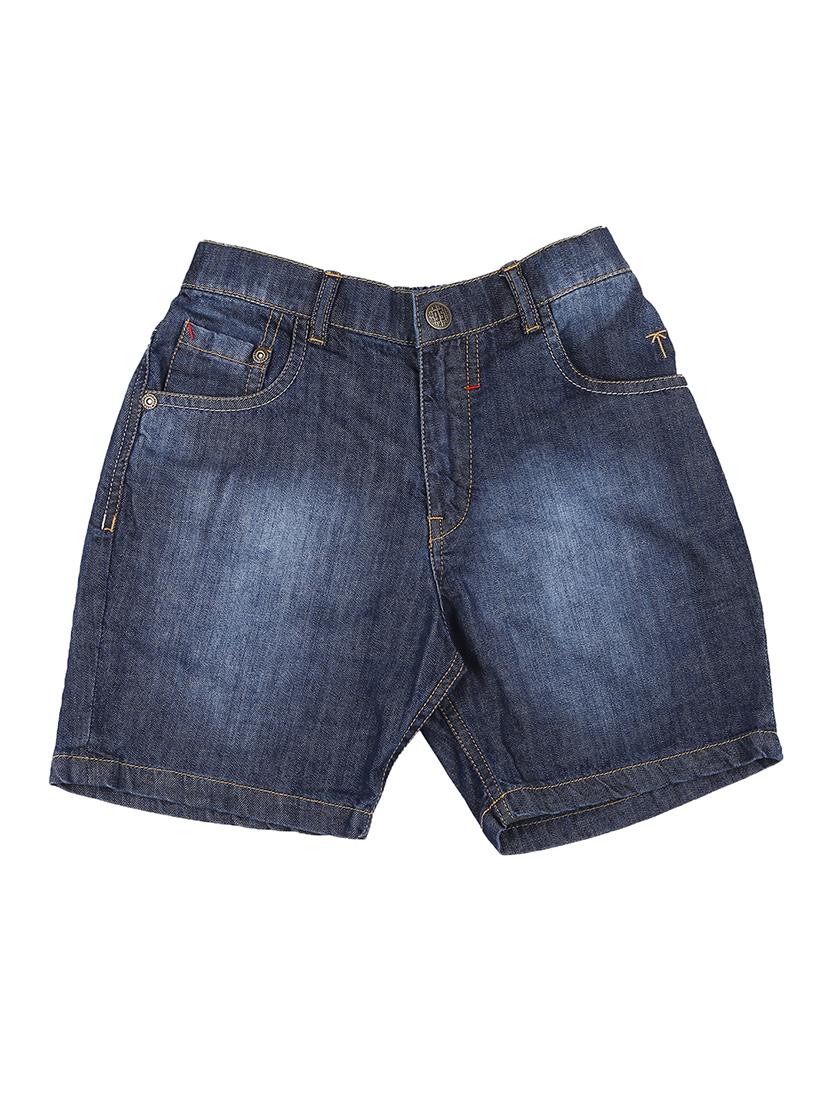 dark blue cotton blend shorts  - 17009741 -  Zoom Image - 0
