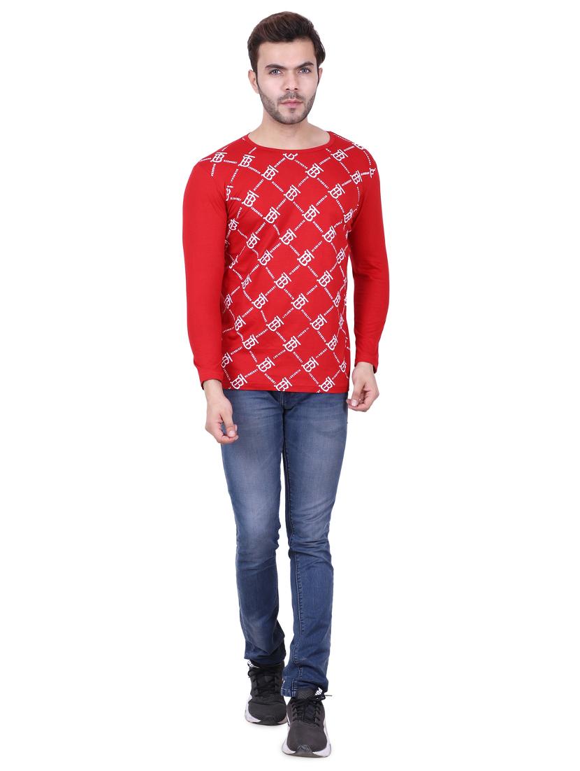 red front print t-shirt - 17009829 - Standard Image - 3