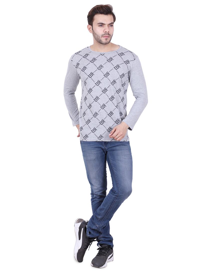 grey front print t-shirt - 17009831 - Standard Image - 3