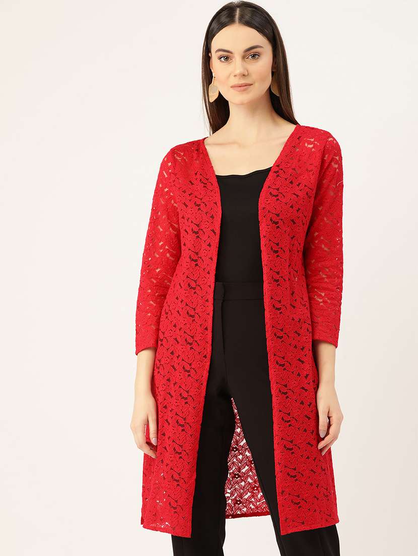 women lace detailed regular shrugs