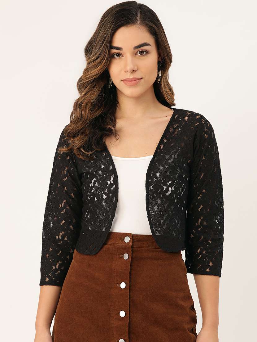 women lace detailed regular shrugs