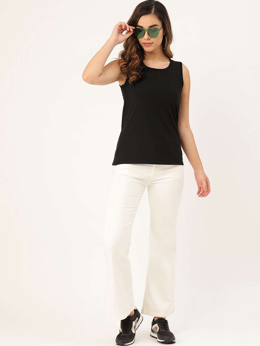 women's plain round neck t-shirt - 17010721 -  Standard Image - 3