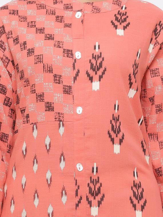 ikat print straight kurta - 17010925 - Standard Image - 3