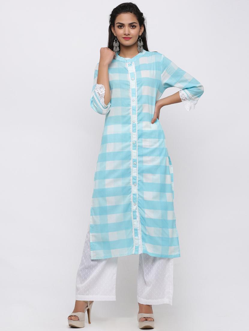 printed kurta palazzo set - 17010934 - Zoom Image - 0