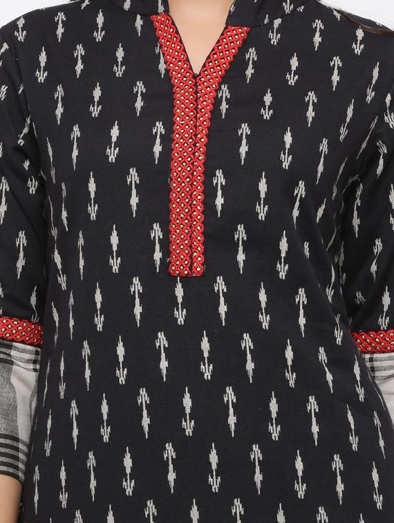 ikat kurta palazzo set - 17010935 - Standard Image - 3