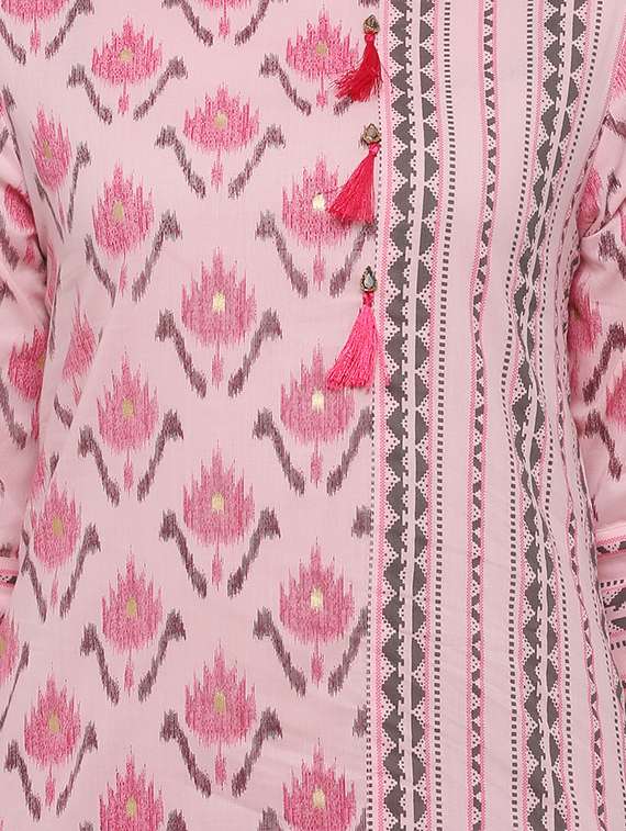 ikat print kurta sharara set - 17010950 - Standard Image - 3