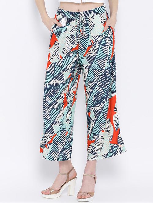 tie front printed culotte - 17010997 - Standard Image - 0