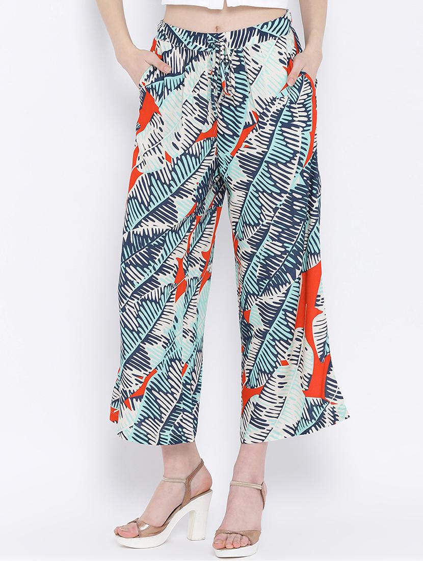 tie front printed culotte - 17010997 - Zoom Image - 0