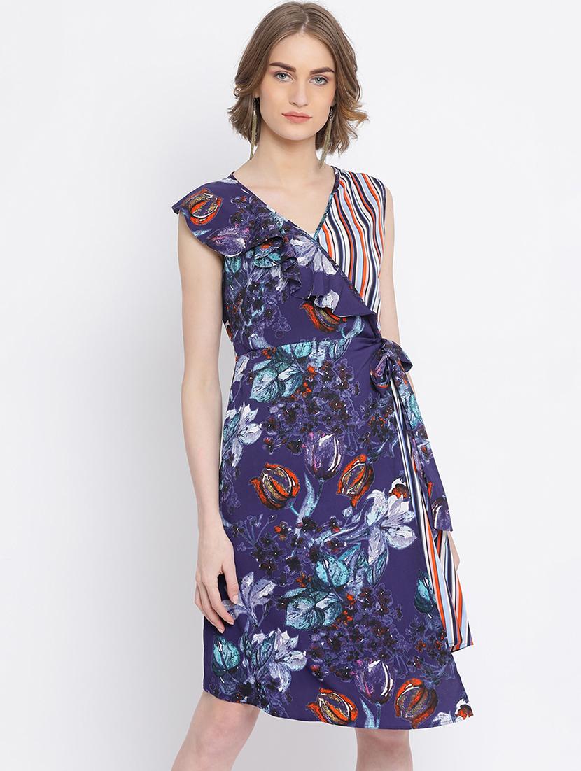 multi print asymmetric dress  - 17011024 -  Zoom Image - 0