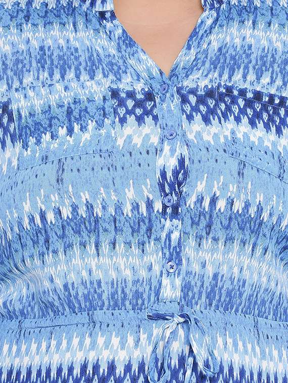 drawstring waist printed plus dress  - 17011038 -  Standard Image - 3