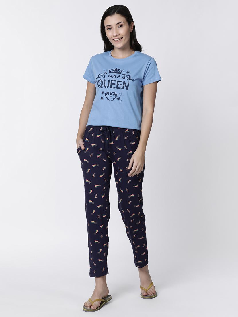 drawstring waist printed pajama - 17012759 - Standard Image - 3