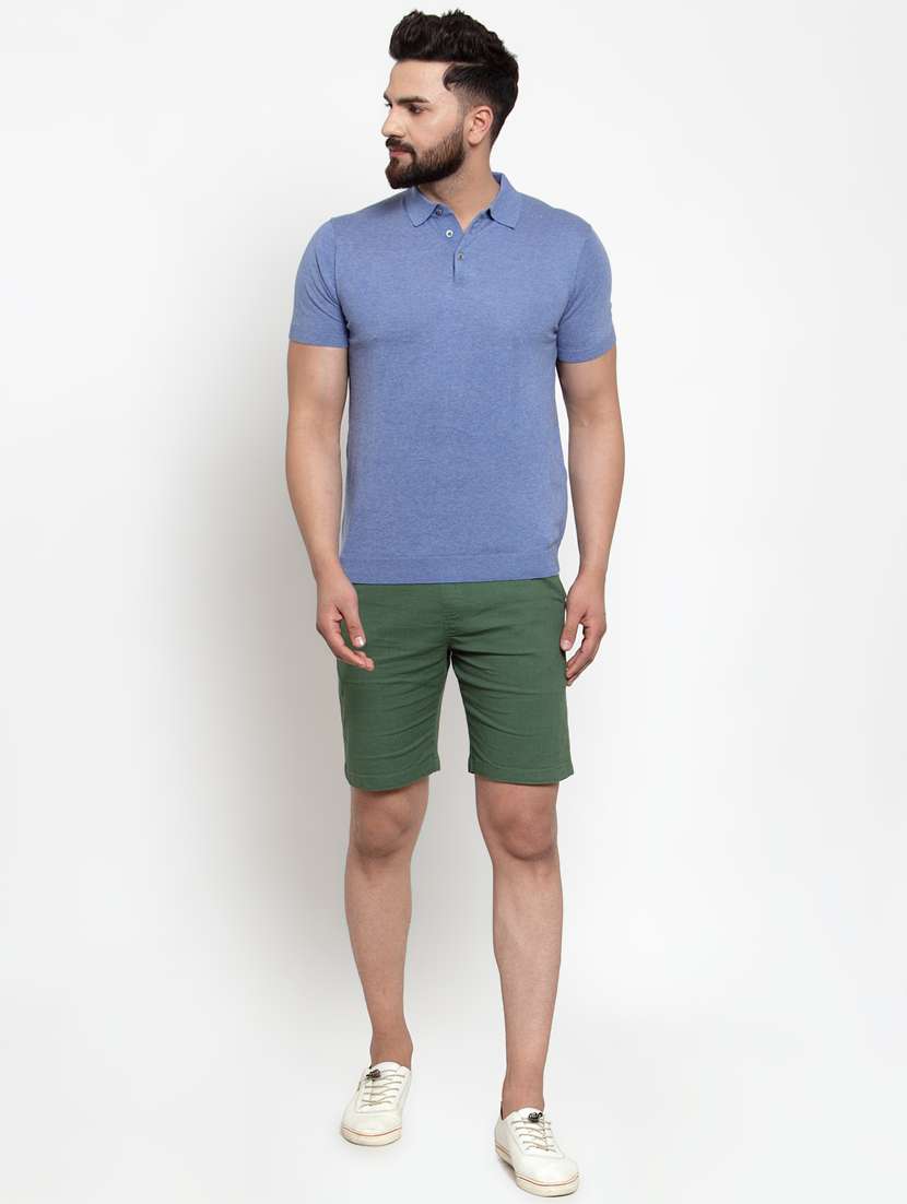 light blue solid polo t-shirt - 17014089 - Standard Image - 3
