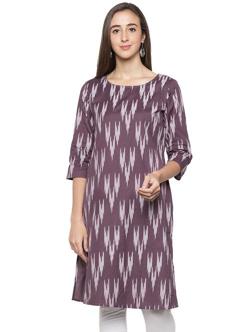ikat print straight kurta - 17014848 - Standard Image - 0