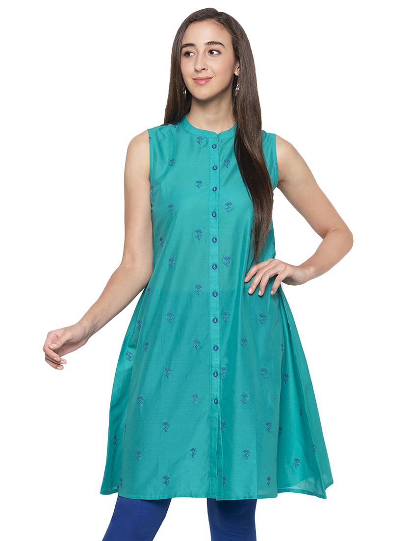 embroidered a-line kurta - 17014853 -  Zoom Image - 0