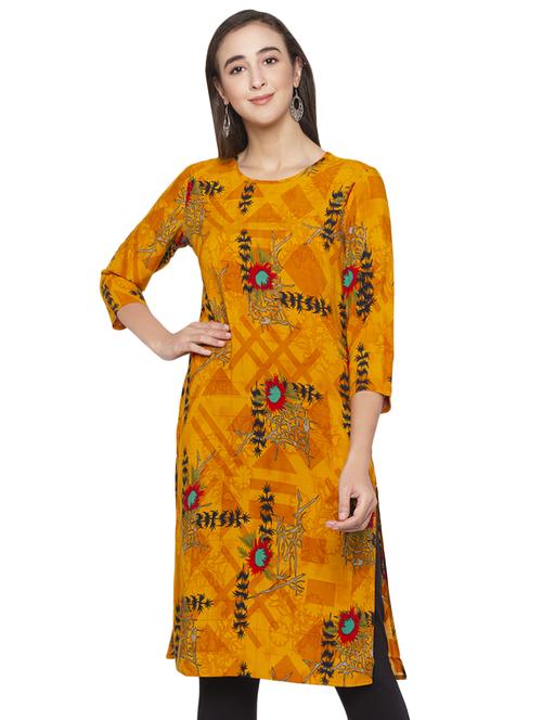 floral straight kurta - 17014859 -  Standard Image - 0