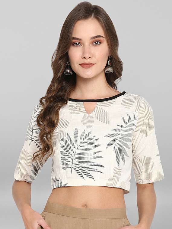 contrast printed blouse