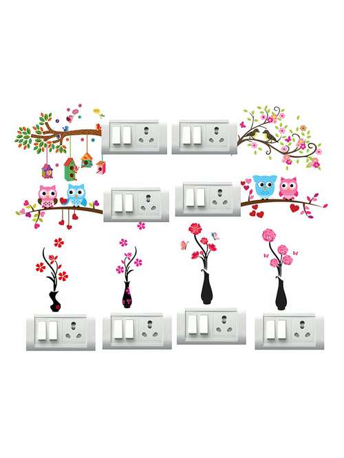 flower pot  switch board sticker 