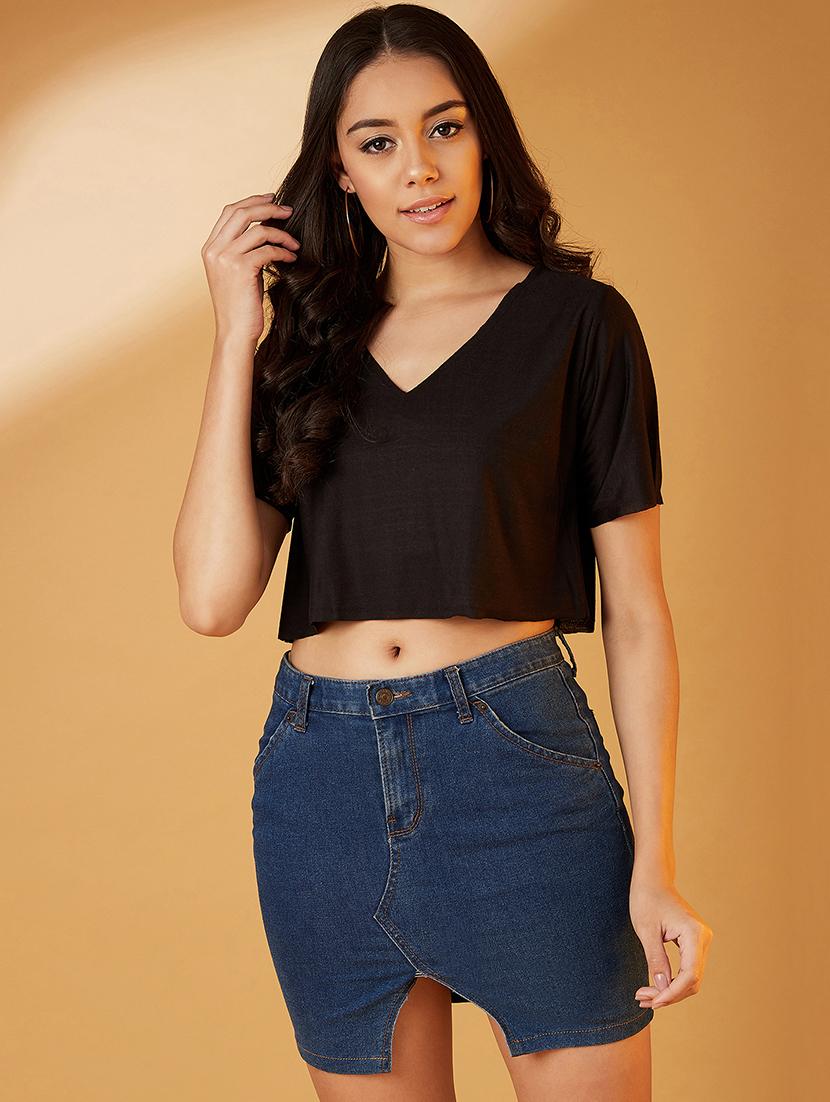 women's crop v neck top - 17016297 - Zoom Image - 0