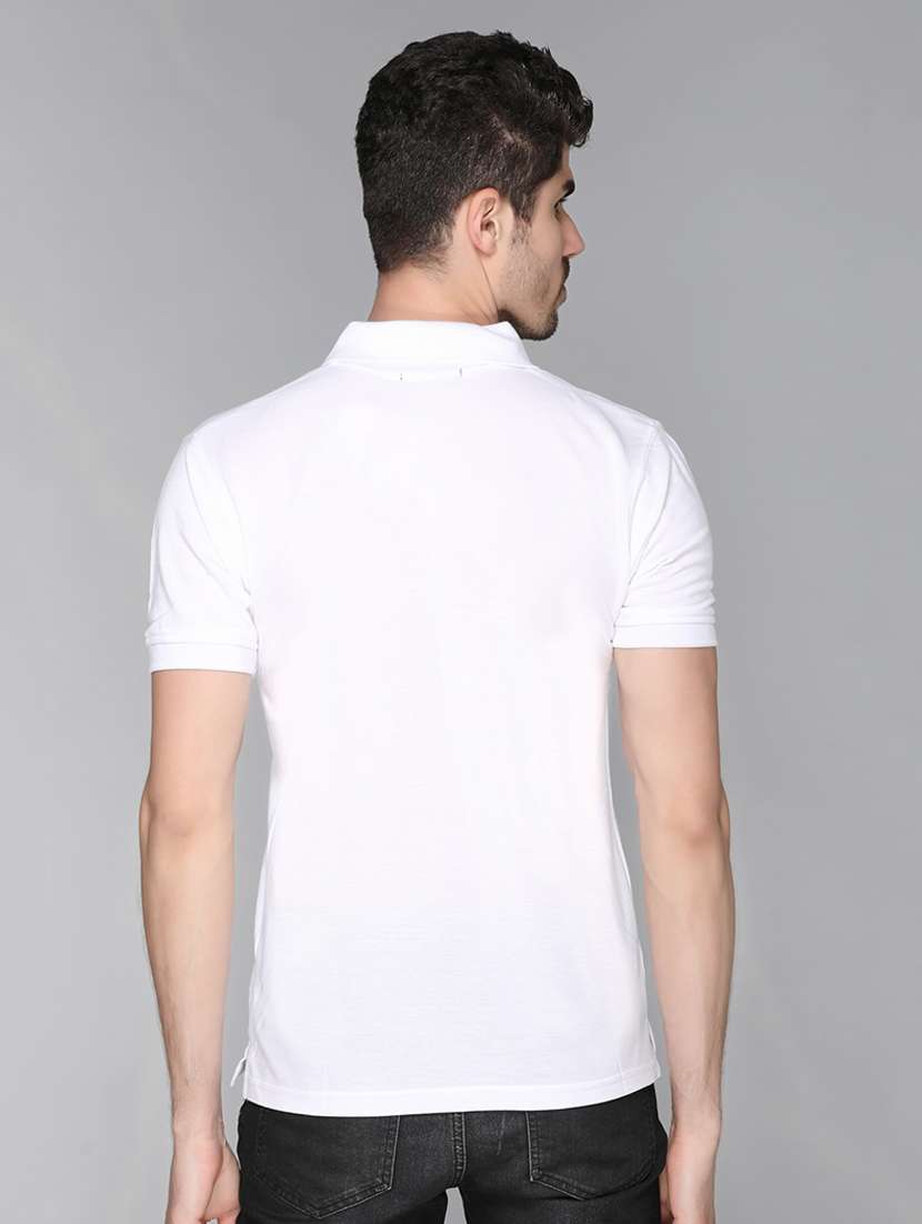 white solid polo t-shirt - 17017493 - Standard Image - 3