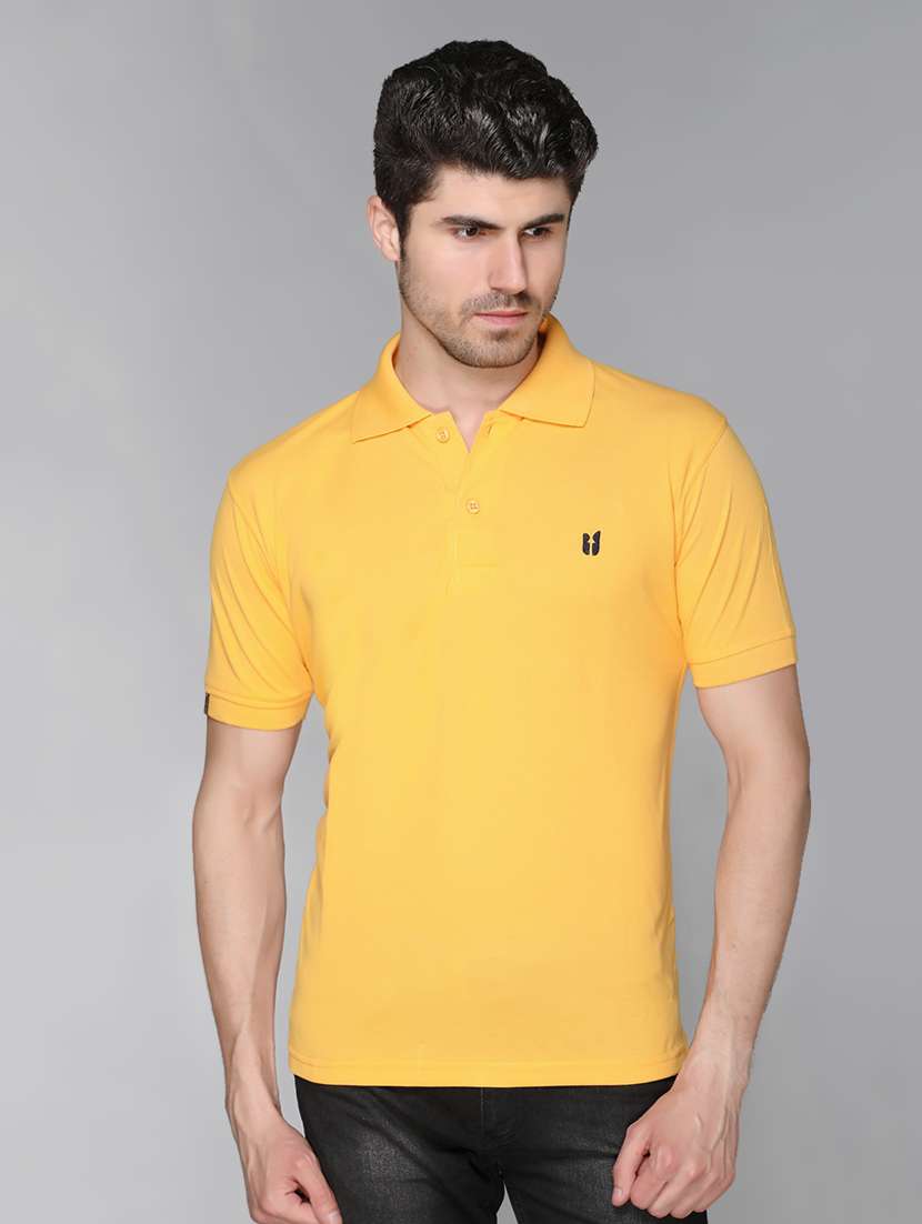yellow solid polo t-shirt - 17017517 - Zoom Image - 0