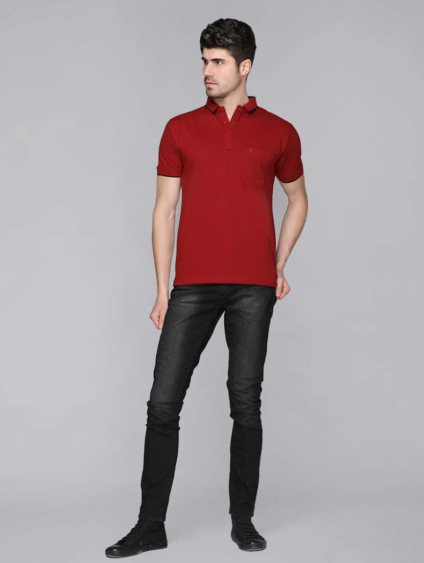 maroon solid t-shirt - 17018550 -  Standard Image - 3