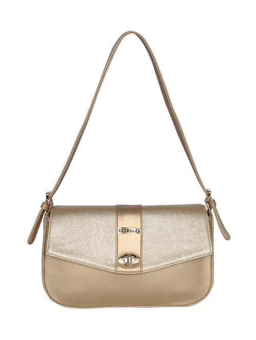 gold leatherette (pu) handbag - 17019355 -  Standard Image - 0