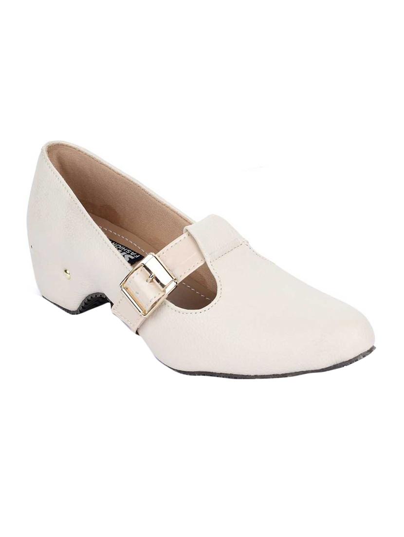 beige synthetic slip on pumps - 17023594 - Zoom Image - 0