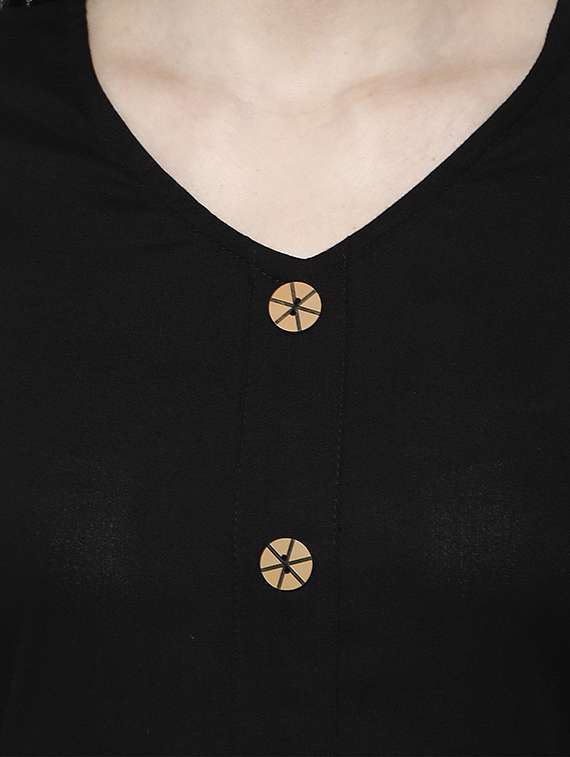 solid a-line front slit kurta - 17024337 -  Standard Image - 3